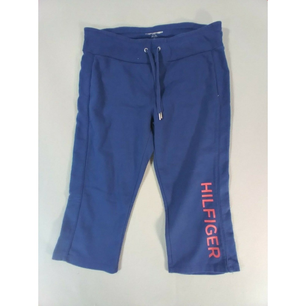 Tommy Hilfiger shorts men's medium blue fleece sport long urban Hip Hop
